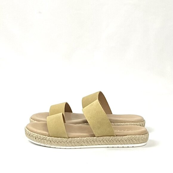 Matisse Mixer  Tan Double Suede Leather Band Slide Sandal, 9 - Picture 4 of 9